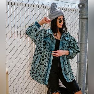 Teal Leopard Cord Shaket